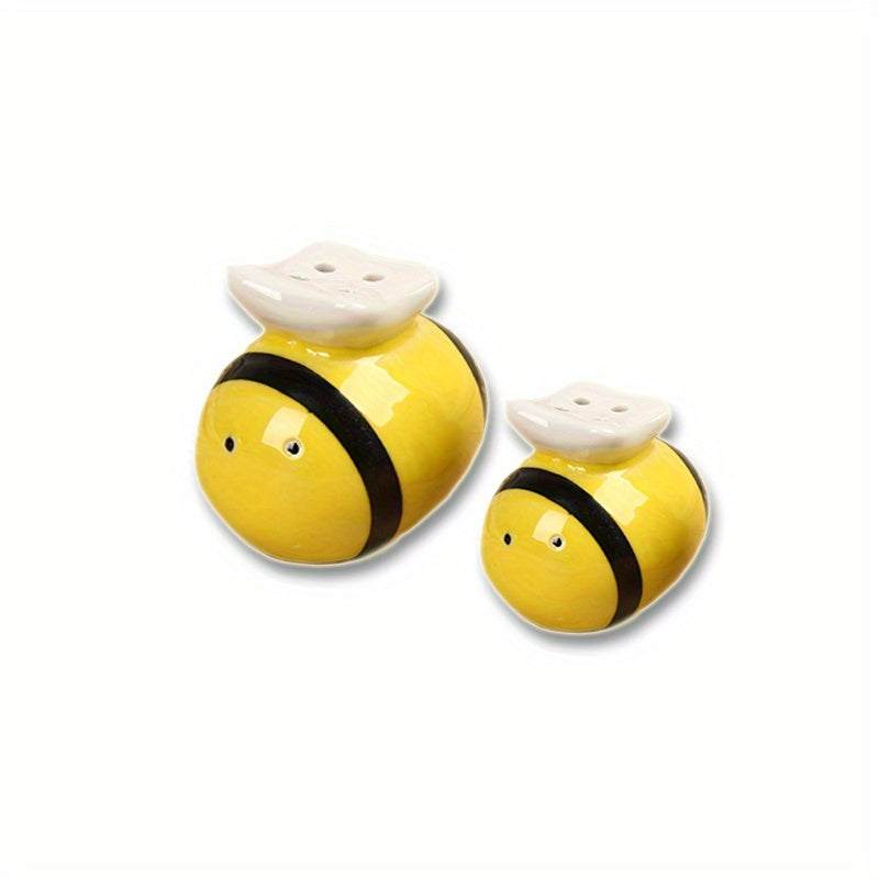 2pcs Ceramic Bee Condiment Jar Kitchen Gadget