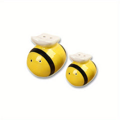 2pcs Ceramic Bee Condiment Jar Kitchen Gadget