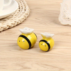 2pcs Ceramic Bee Condiment Jar Kitchen Gadget