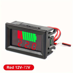 12V-72V Car Charge Level Indicator Lithium Capacity Meter Display LED Tester