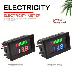 12V-72V Car Charge Level Indicator Lithium Capacity Meter Display LED Tester