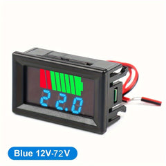 12V-72V Car Charge Level Indicator Lithium Capacity Meter Display LED Tester