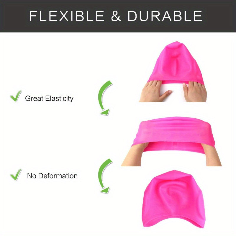 Silicone Waterproof Cap Unisex Swimming Cap for Long Hair Ear Protection