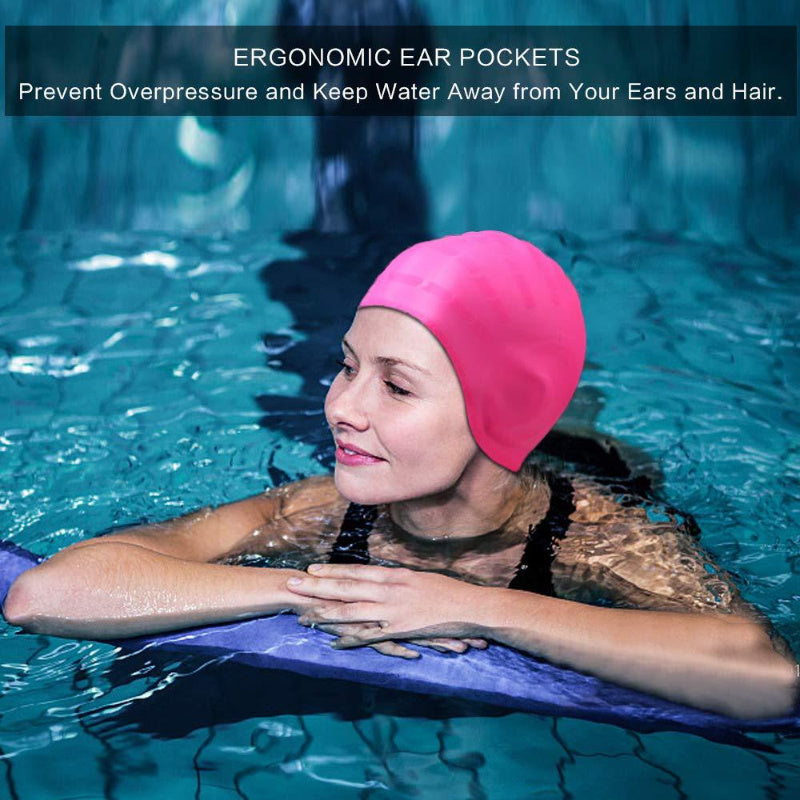 Silicone Waterproof Cap Unisex Swimming Cap for Long Hair Ear Protection