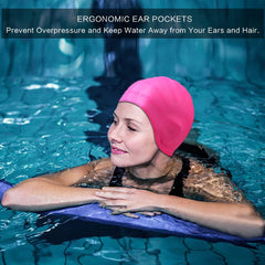 Silicone Waterproof Cap Unisex Swimming Cap for Long Hair Ear Protection