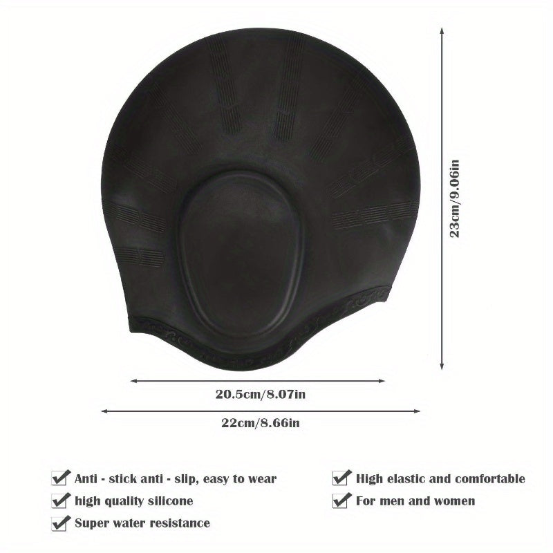Silicone Waterproof Cap Unisex Swimming Cap for Long Hair Ear Protection