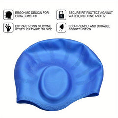 Silicone Waterproof Cap Unisex Swimming Cap for Long Hair Ear Protection