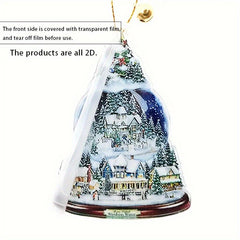 2D 3 15inch Christmas Pendant Ornaments Reflective Mirror Car Pendant