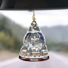 2D 3 15inch Christmas Pendant Ornaments Reflective Mirror Car Pendant