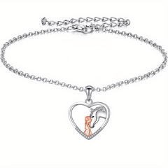 Creative Horse Hollow Heart Pendant Bracelet Anklet Gift