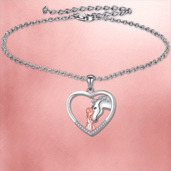 Creative Horse Hollow Heart Pendant Bracelet Anklet Gift