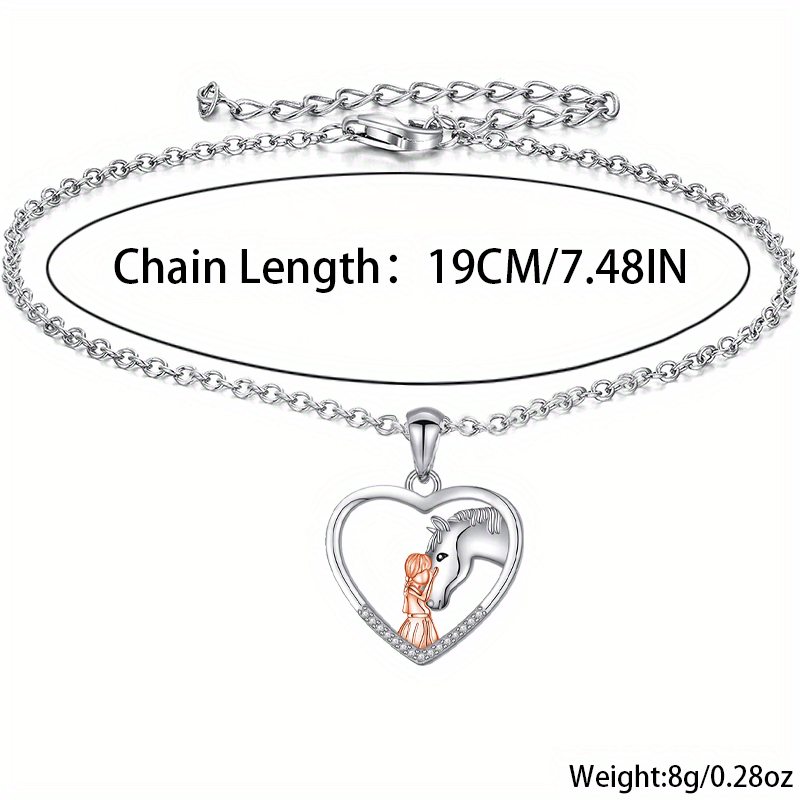 Creative Horse Hollow Heart Pendant Bracelet Anklet Gift