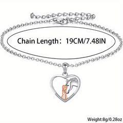 Creative Horse Hollow Heart Pendant Bracelet Anklet Gift