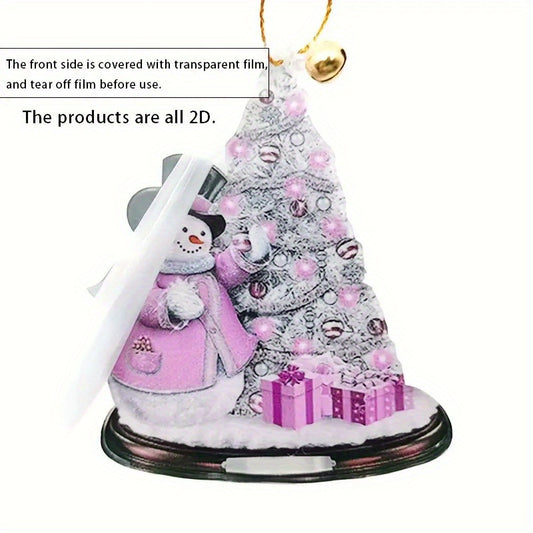 2D 3 15inch Christmas Pendant Ornaments Car Reflective Mirror Pendant