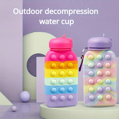 Silicone Folding Water Bottle Portable Stress-reducing Bubble Bottle