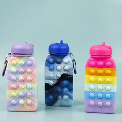 Silicone Folding Water Bottle Portable Stress-reducing Bubble Bottle