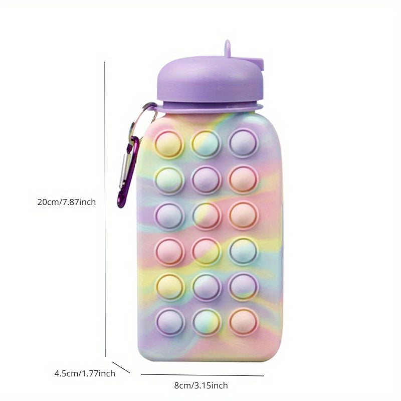 Silicone Folding Water Bottle Portable Stress-reducing Bubble Bottle