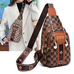 Floral Pattern PU Leather Chest Bag for Travel