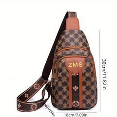 Floral Pattern PU Leather Chest Bag for Travel