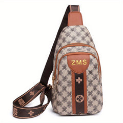 Floral Pattern PU Leather Chest Bag for Travel