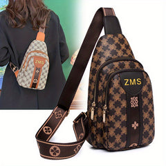 Floral Pattern PU Leather Chest Bag for Travel
