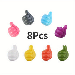 8pcs Hand-shaped Rubber Holders for Glasses Cable Power Cord Charging Cable