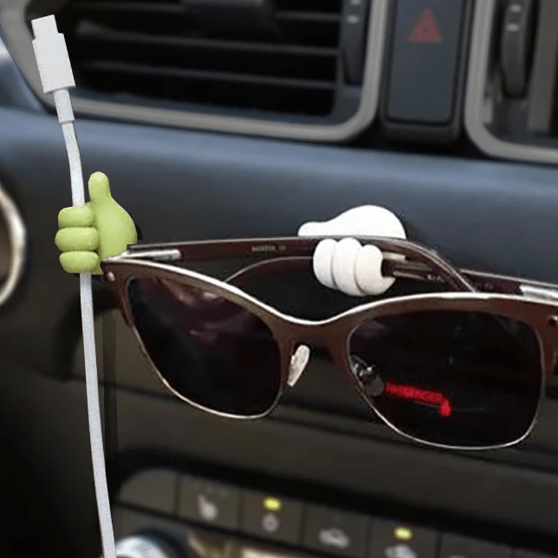 8pcs Hand-shaped Rubber Holders for Glasses Cable Power Cord Charging Cable