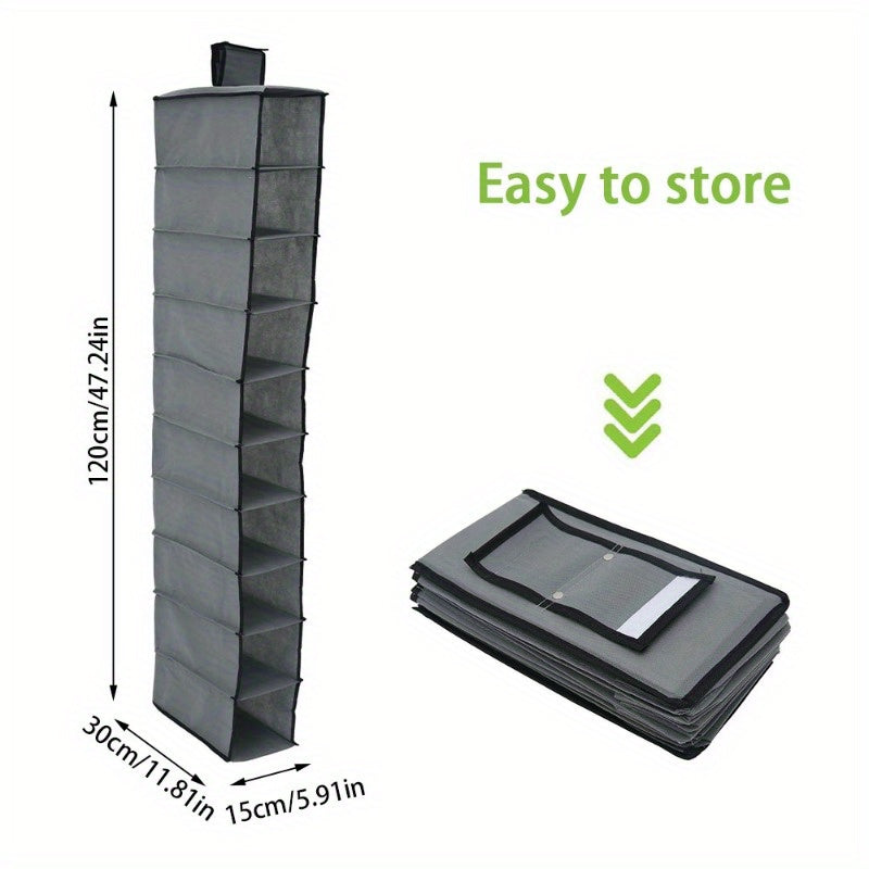 10 Layer Hanging Shoe Storage Bag Dust-Proof Space Saving Organizer