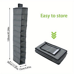10 Layer Hanging Shoe Storage Bag Dust-Proof Space Saving Organizer