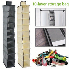 10 Layer Hanging Shoe Storage Bag Dust-Proof Space Saving Organizer