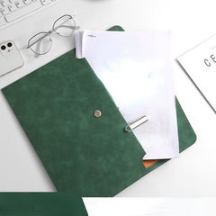 Faux Leather Document Bag A4 Paper File Business Document Ticket Storage Bag