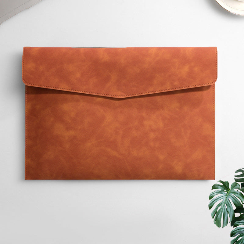 Faux Leather Document Bag A4 Paper File Business Document Ticket Storage Bag