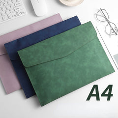 Faux Leather Document Bag A4 Paper File Business Document Ticket Storage Bag