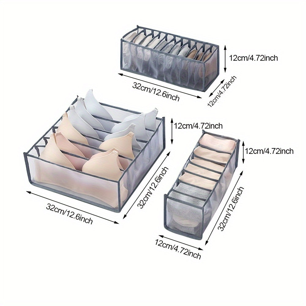 Mesh Drawer Organizer 6-11 Grids Storage Box for Closet