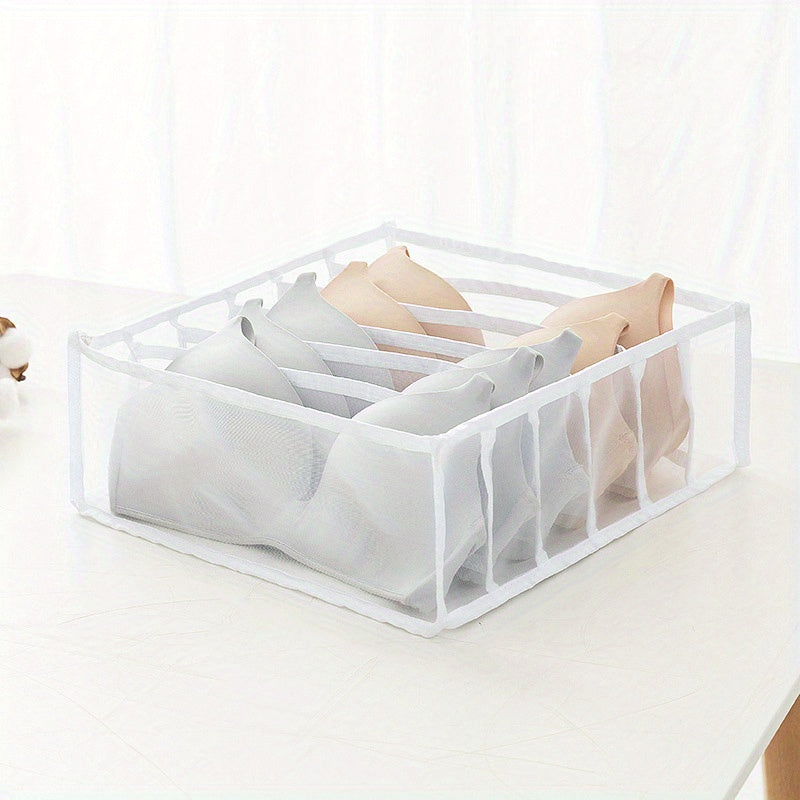 Mesh Drawer Organizer 6-11 Grids Storage Box for Closet