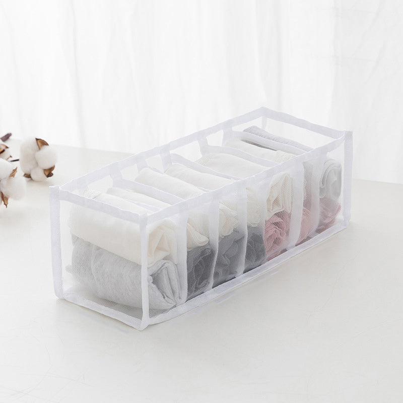 Mesh Drawer Organizer 6-11 Grids Storage Box for Closet