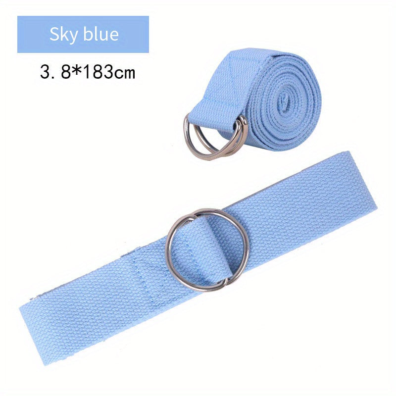 Solid Yoga Strap With Metal D Ring for Fitness Stretching