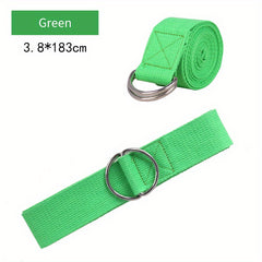 Solid Yoga Strap With Metal D Ring for Fitness Stretching