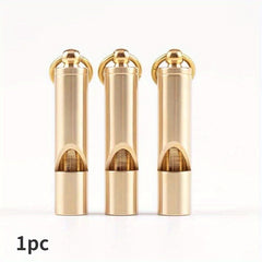 Pure Brass Retro Style Whistle Key Chain for Survival