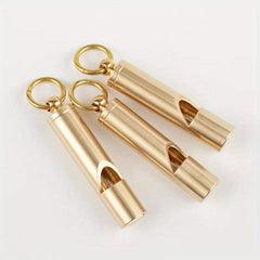 Pure Brass Retro Style Whistle Key Chain for Survival