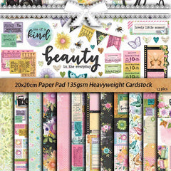 12pcs Large Blooming Age Paper Retro Journal Background DIY Gift