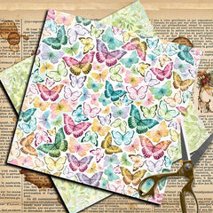 12pcs Large Blooming Age Paper Retro Journal Background DIY Gift