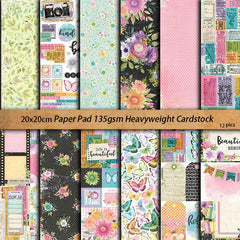 12pcs Large Blooming Age Paper Retro Journal Background DIY Gift