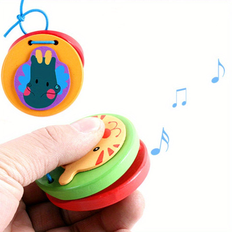 Orff Music Finger Castanets Wooden Mini Castanet Educational Toy