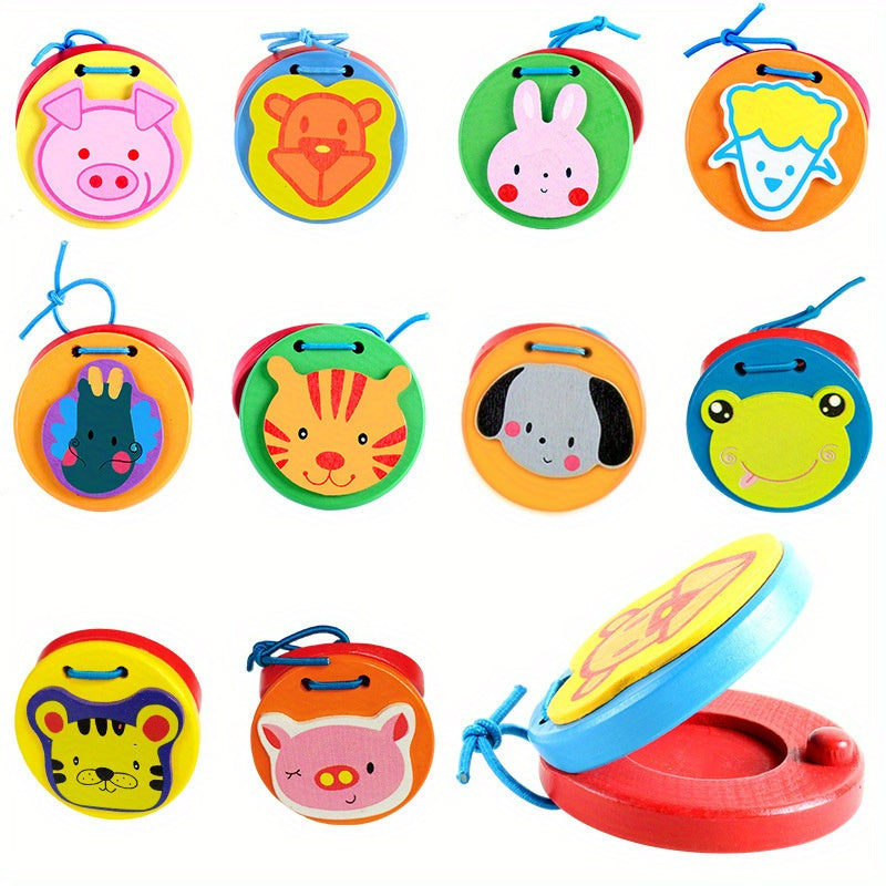 Orff Music Finger Castanets Wooden Mini Castanet Educational Toy