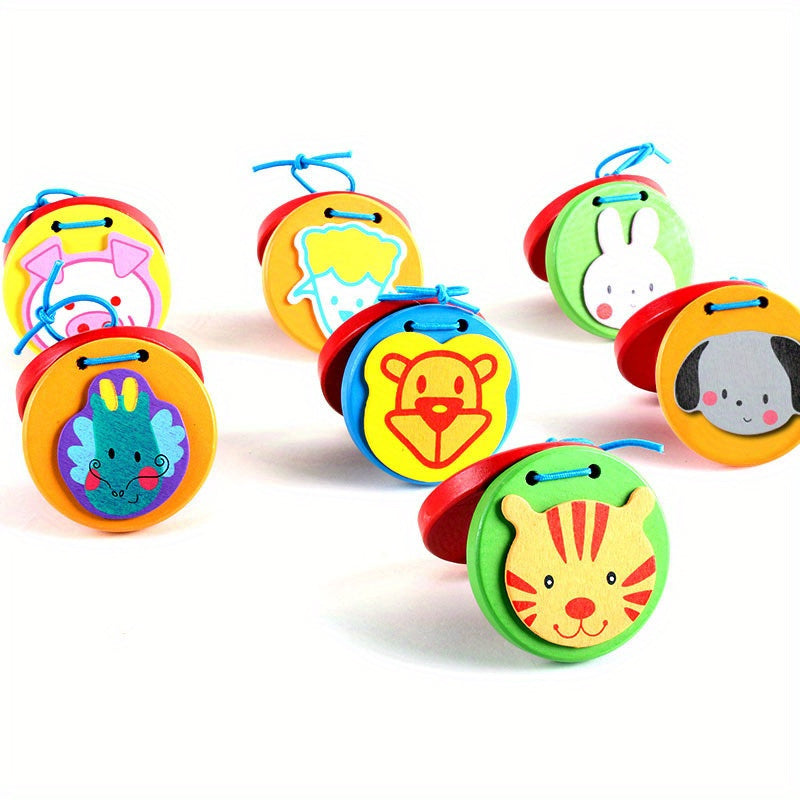 Orff Music Finger Castanets Wooden Mini Castanet Educational Toy