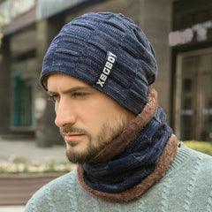 Winter Hat Neck Gaiter Set Velvet Thickened Beanie Hat Ear Protection
