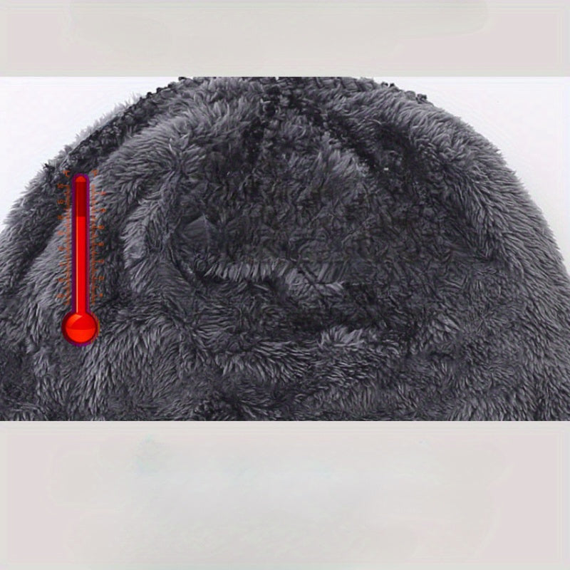 Winter Hat Neck Gaiter Set Velvet Thickened Beanie Hat Ear Protection