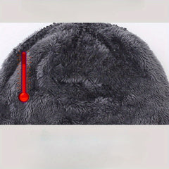 Winter Hat Neck Gaiter Set Velvet Thickened Beanie Hat Ear Protection