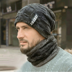 Winter Hat Neck Gaiter Set Velvet Thickened Beanie Hat Ear Protection